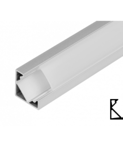 Aluminium profile for LED flexible strip, angular with board, 2m