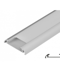 Aluminium profile for LED flexible strip for surface mounting, wide, 2m