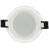 LED glass panel for building-in round, 6W, 2700K, 220V-240V AC, IP44