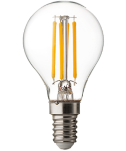 LED filament globe, dimmable, 4W, E14, 4200K, 220-240V AC