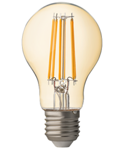 LED filament bulb, dimmable, 8W, E27, 2500K, 220-240V AC, amber