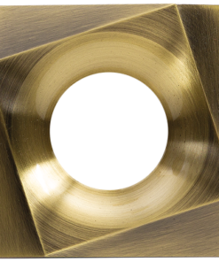 Ceiling downlight frame, square, satin brass, fixed, IP20