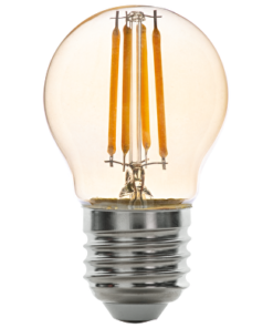 LED filament globe, dimmable, 4W, E27, 2500K, 220-240V AC, amber