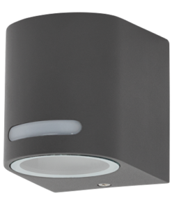 Outdoor wall lighting fixture, GU10, IP44, graphite