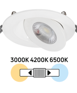 LED downlight for building-in, moveable, 7W, 3000K/4200K/6500K, 220-240V AC, IP20