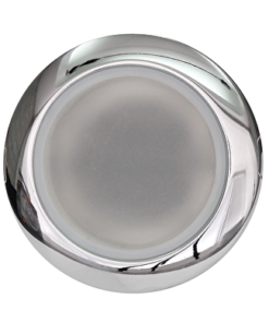 Ceiling downlight frame, round, GU10, fixed, chrome, metal, IP44