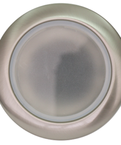 Ceiling downlight frame, round, GU10, fixed, satin nickel, metal, IP44