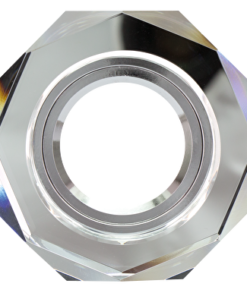 Ceiling downlight frame, octagon, GU10, fixed, white crystal, IP20