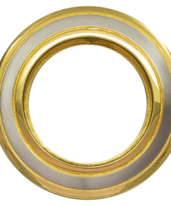 Ceiling downlight frame, round, GU10, fixed, satin nickel/gold, aluminium, IP20
