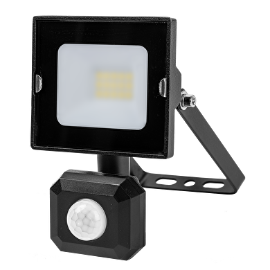 LED SLIM floodlight with PIR sensor 10W, 4000K, 220-240V AC, IP44