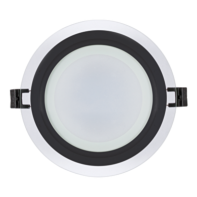 LED black glass panel for building-in round, 12W, 4200K, 220V-240V AC, IP44