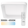 LED dimmable CCT ceiling lamp with remote control, white, max. 72W, 3000K-6500К, 220-240V AC, square, IP20
