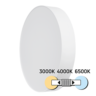 LED CCT ceiling lamp, white, 36W, 3000K/4000K/6500К, 220-240V AC, round, IP20