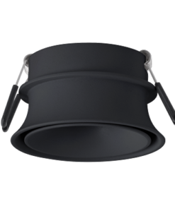 Decorative low-glare ceiling downlight frame with second decorative illuminated ring