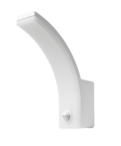 LED lamp for wall mounting with ON/OFF function of the PIR sensor and changeable power 12W/15W/20W, 4000K, IP65, white