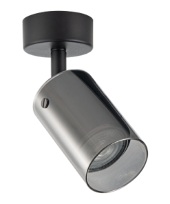 Fixture for ceiling mounting, glass, GU10, 220-240V AC, IP20, black
