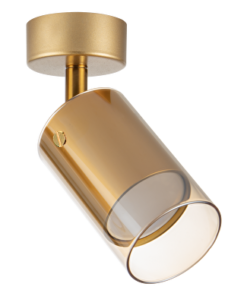 Fixture for ceiling mounting, glass, GU10, 220-240V AC, IP20, gold