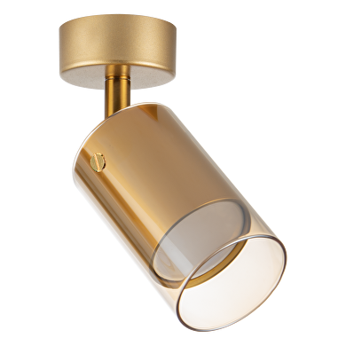 Fixture for ceiling mounting, glass, GU10, 220-240V AC, IP20, gold