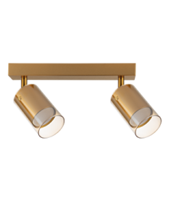 Fixture for ceiling mounting, glass, 2XGU10, 220-240V AC, IP20, gold