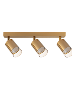 Fixture for ceiling mounting, glass, 3XGU10, 220-240V AC, IP20, gold