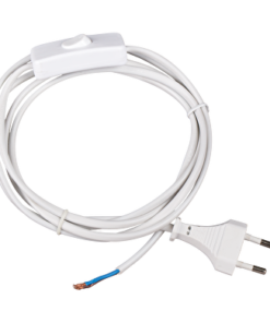 Power cable with plug and switch, white, 1 pc.