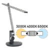 LED dimmable desk lamp 12W, 3000K/4000K/6500K, 220-240V AC