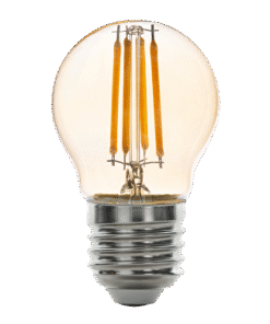 LED filament globe, dimmable, 4W, E27, 1800K, 220V -240V AC, amber