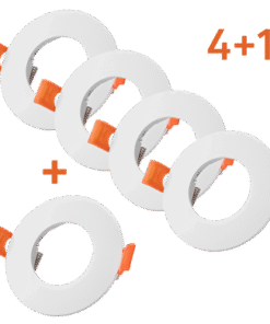 Bonus pack 4+1 Ceiling downlight frame 5 pcs./box, round, fixed, white, plastic, IP20