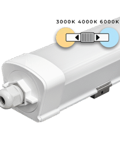 LED slim linear fixture thermoplastic 1.5m, IK08, 45W, CCT, 220-240V AC, IP65