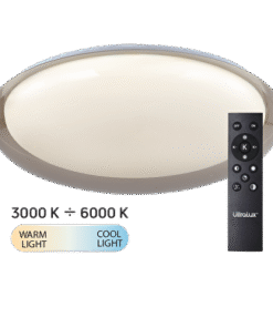 LED dimmable CCT ceiling lamp with remote control, smoky quartz, max.72W, 3000K-6000К, 220-240V AC, round, IP20