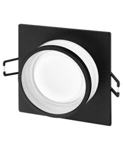 Decorative low-glare ceiling downlight frame, square, GU10, fixed, black, IP20