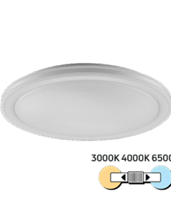 LED CCT ceiling lamp, white, 24W, 3000K/4000K/6500К, 220-240V AC, round, IP20