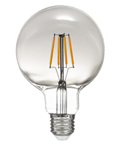 LED filament globe, smokey, G95, 5W, E27, 1800K, 230V AC