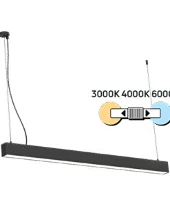 LED CCT LINEAR LIGHTING FIXTURE LINKABLE, BLACK, 1.2M, 40W