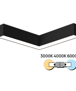 LED L-LIGHTING FIXTURE, CCT, BLACK, 20W