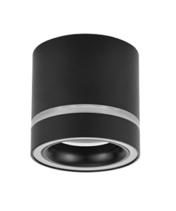 Ceiling downlight for surface mounting for LED module, round, fixed, black, IP20. FXR2KBL