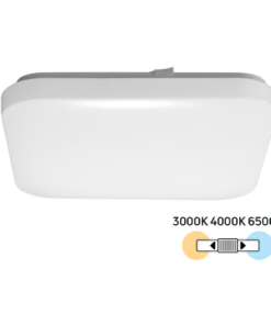 LED Slim CCT ceiling lamp 24W, 3000K/4000K/6500K, 220-240V AC, square, IP20. SPLSH24CCT