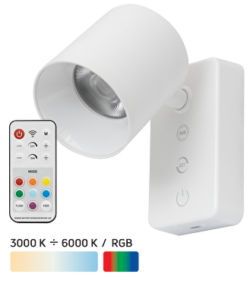 LED dimmable rechargeable lamp with remote control 2W, 3000K/4000K/5000K/6000K+RGB, 5VDC, IP20