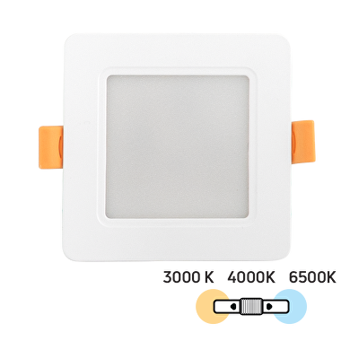 LED panel for building-in, square 5W, 3000K/4000K/6500K, 220-240V AC, IP54