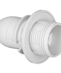 Plastic lamp socket E14, half-threaded, white, 50 pcs. in a package